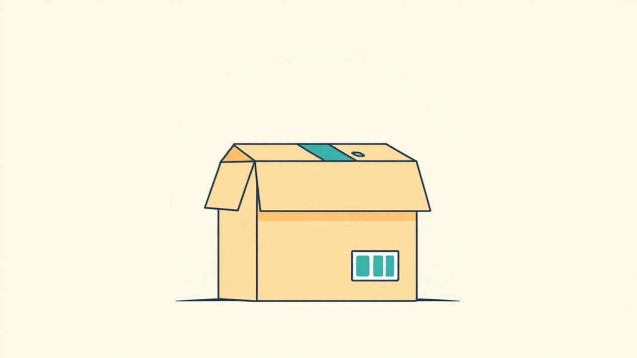 Illustration of a shipping box with a label